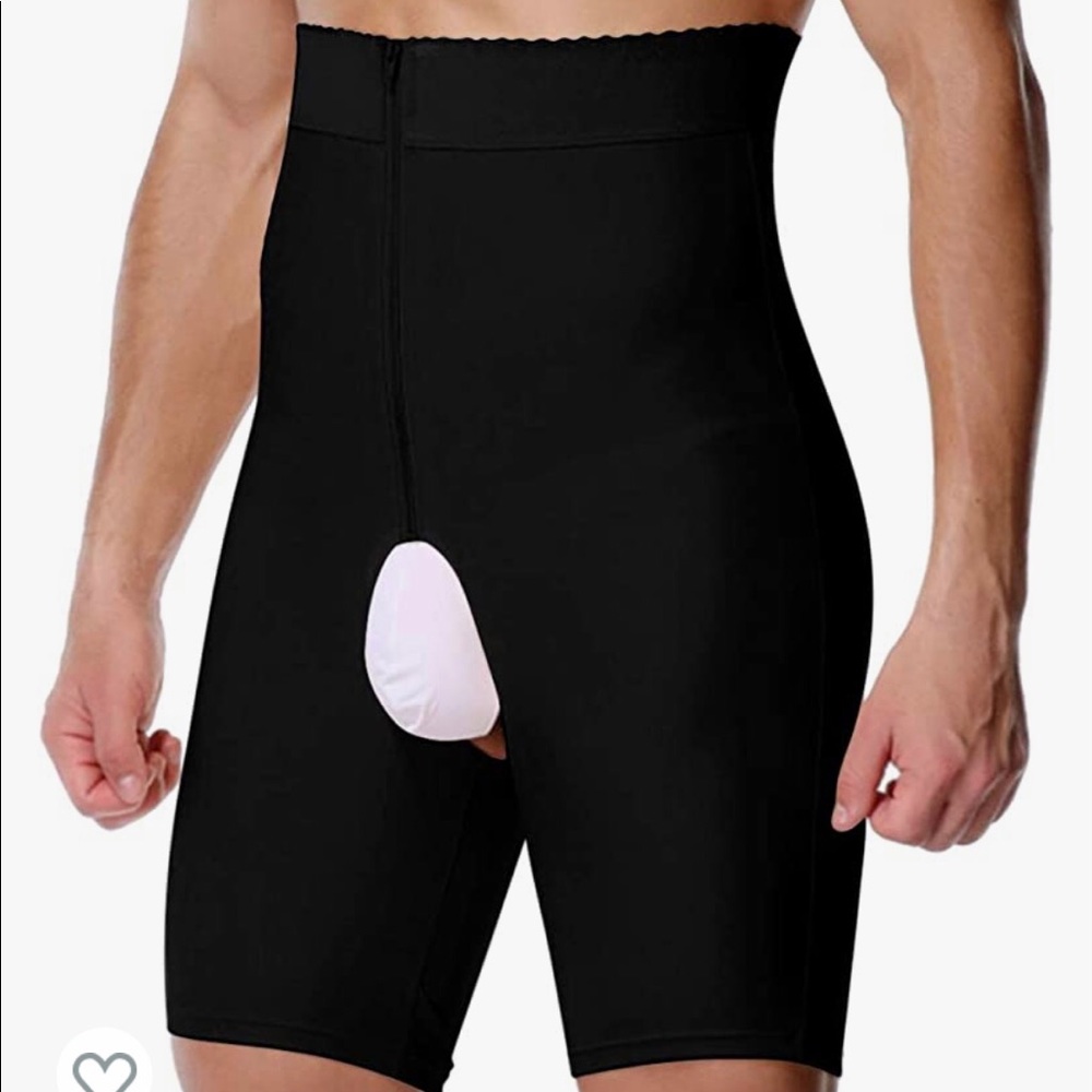 Men's High Waist Shorts Black Size: 3 XL